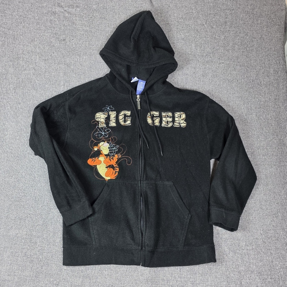 Disney Winnie The Pooh Tigger Fleece Jacket 2XL Black Womens Long Sleeve